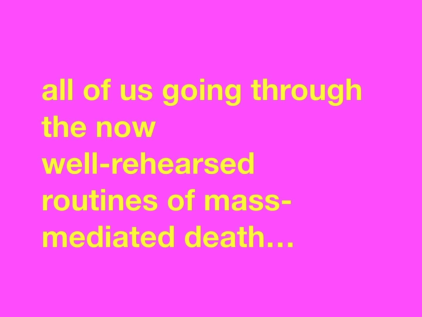 Tony Cokes. Untitled (m.j.: the symptom). 2020