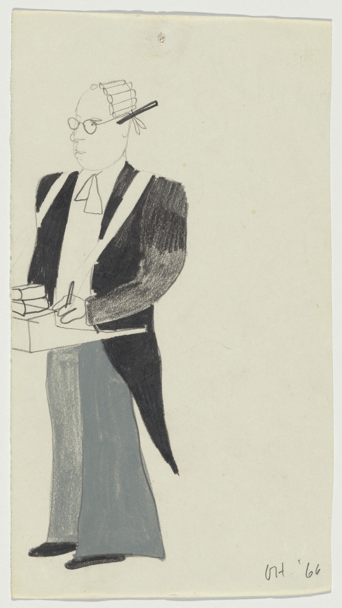 David Hockney. Clerk ?, design for Ubu Roi