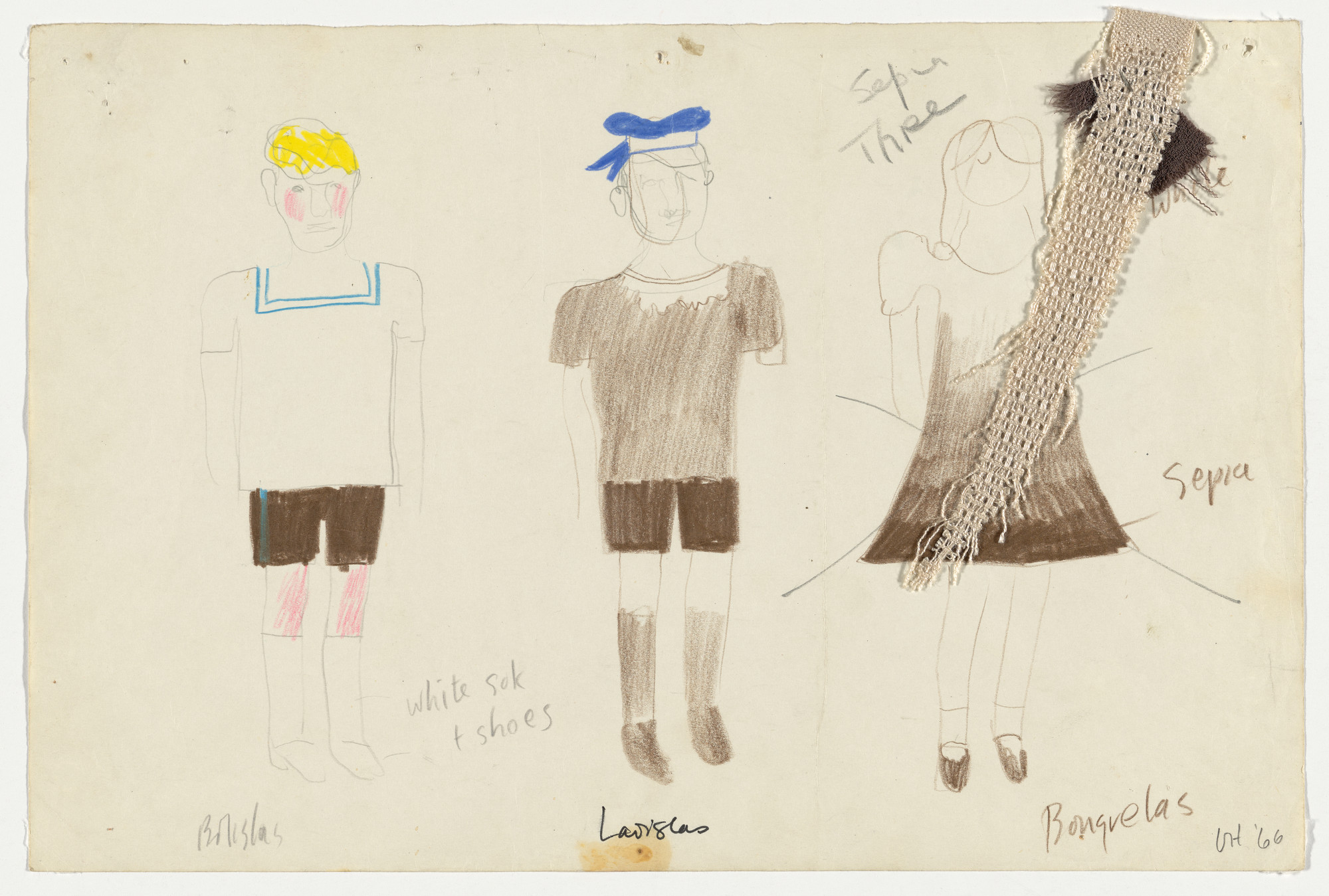David Hockney. Boleslas, Ladislas, Bougrelas, design for Ubu Roi