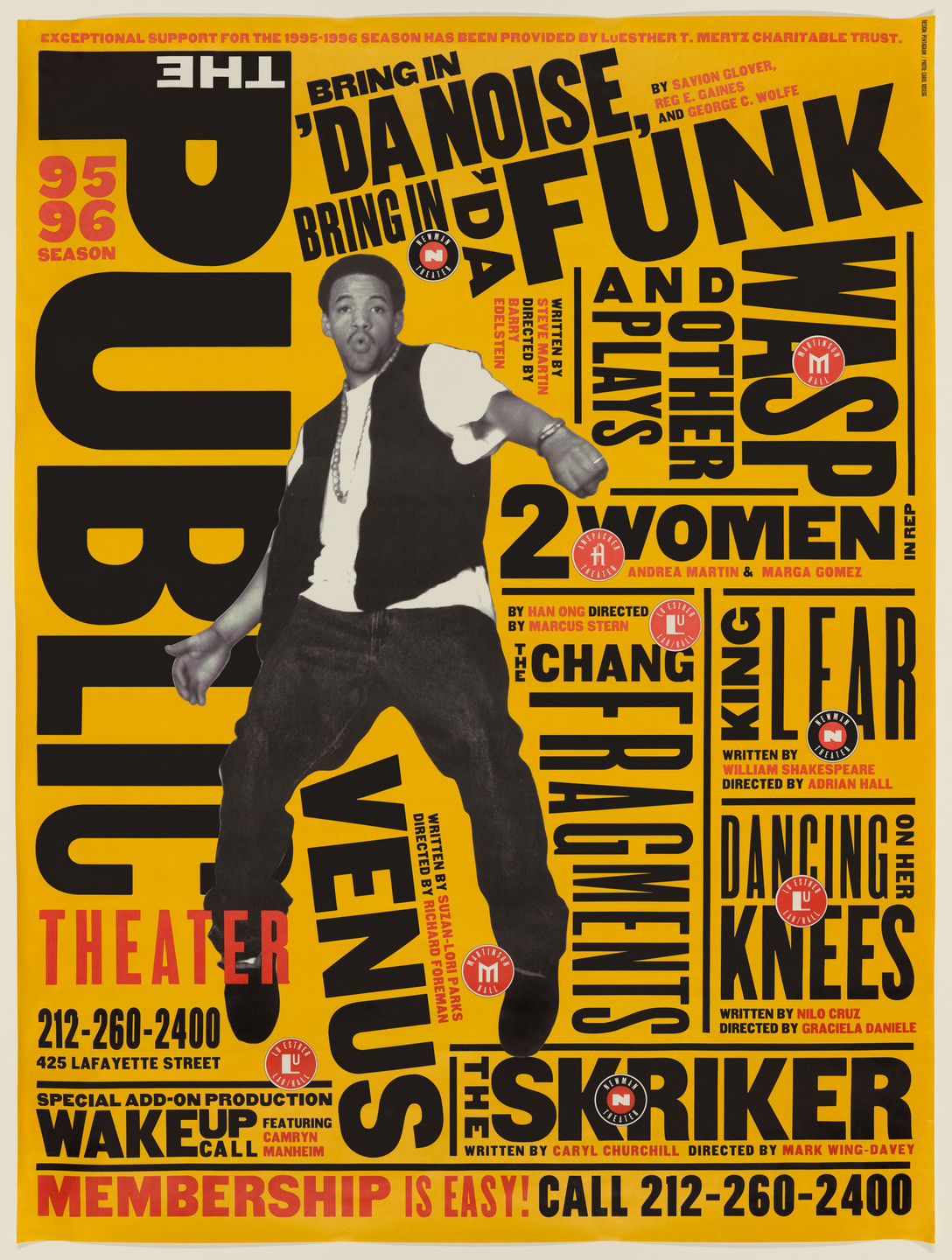 Paula Scher. The Public Theater, 95-96 Season. 1995