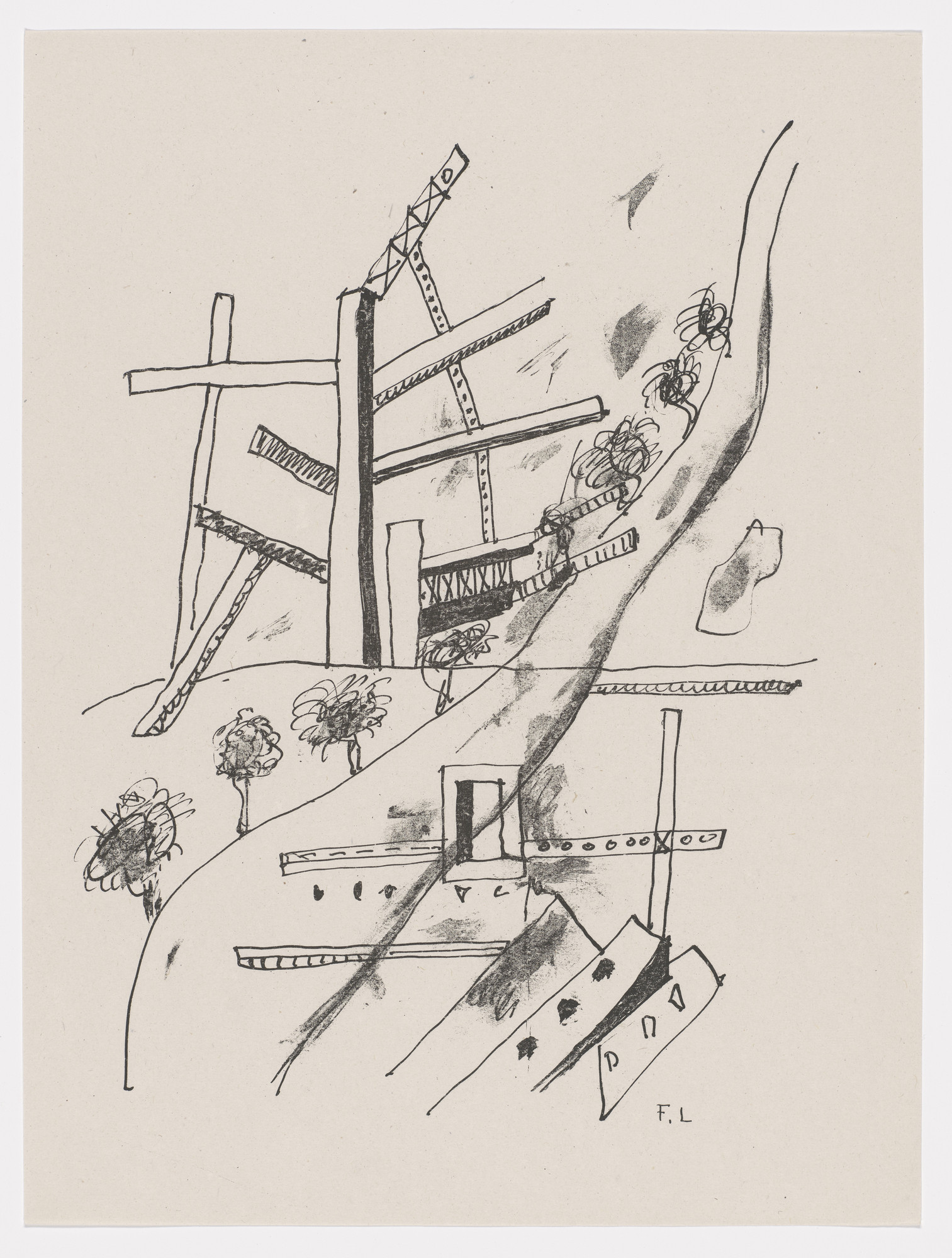 Fernand Léger. Variant of Métropolitan ( Metropolitan ) (supplementary plate) from Les Illuminations ( The Illuminations )