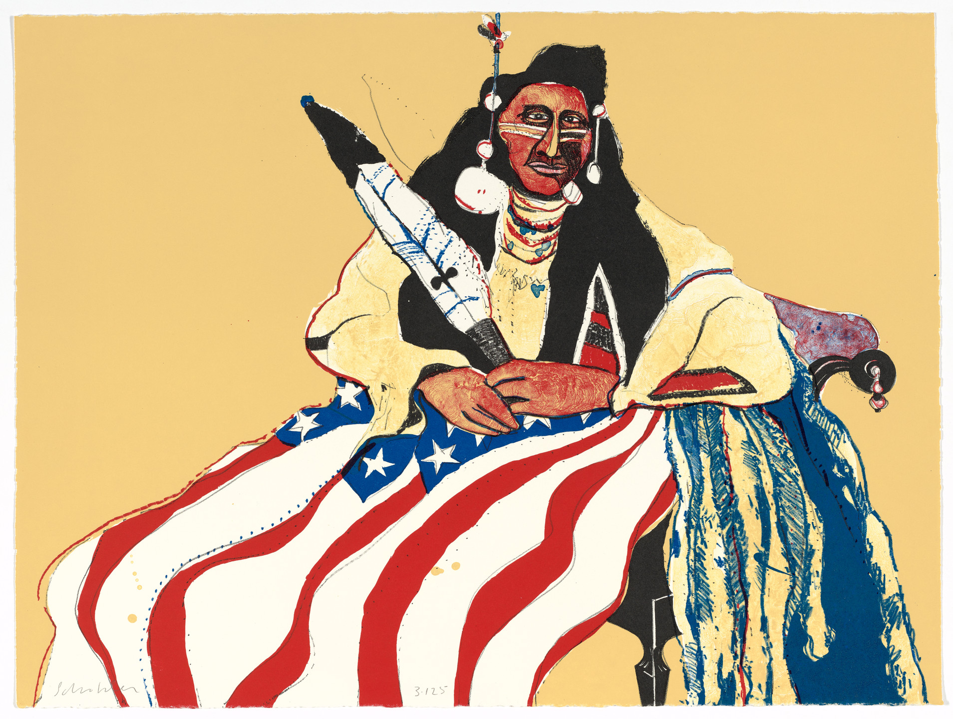 Fritz Scholder. Bicentennial Indian from Kent Bicentennial Portfolio: Spirit of Independence. 1975 | MoMA