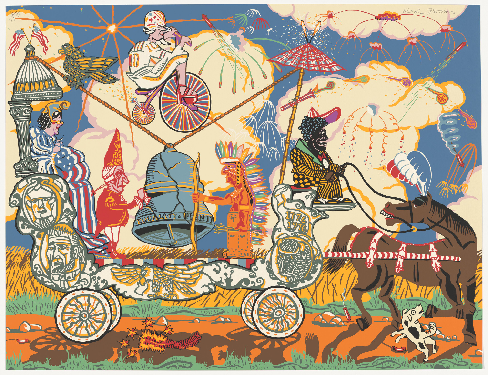 Red Grooms. Bicentennial Bandwagon from Kent Bicentennial Portfolio: Spirit of Independence