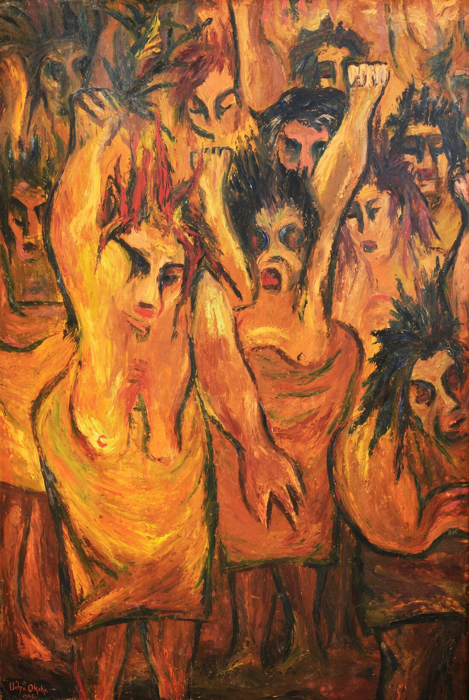 Uche Okeke. Women Riot. 1965
