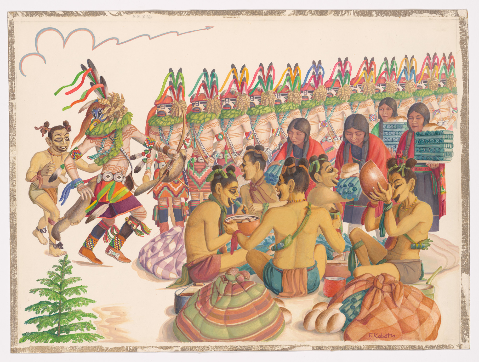 Fred Kabotie. Yellow Clowns