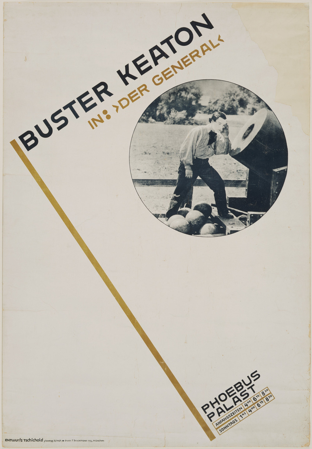 Jan Tschichold. Buster Keaton in: &#34;Der General&#34;. 1927