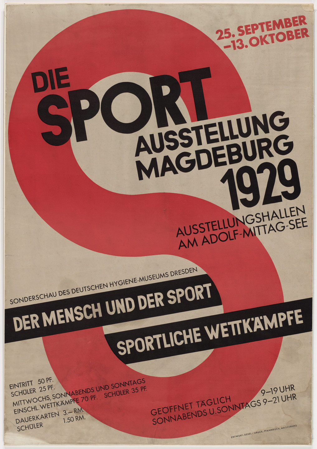 Walter Dexel. Die Sport Ausstellung (The Sport Exhibition) (Poster for exhibition in Magdeburg). 1929
