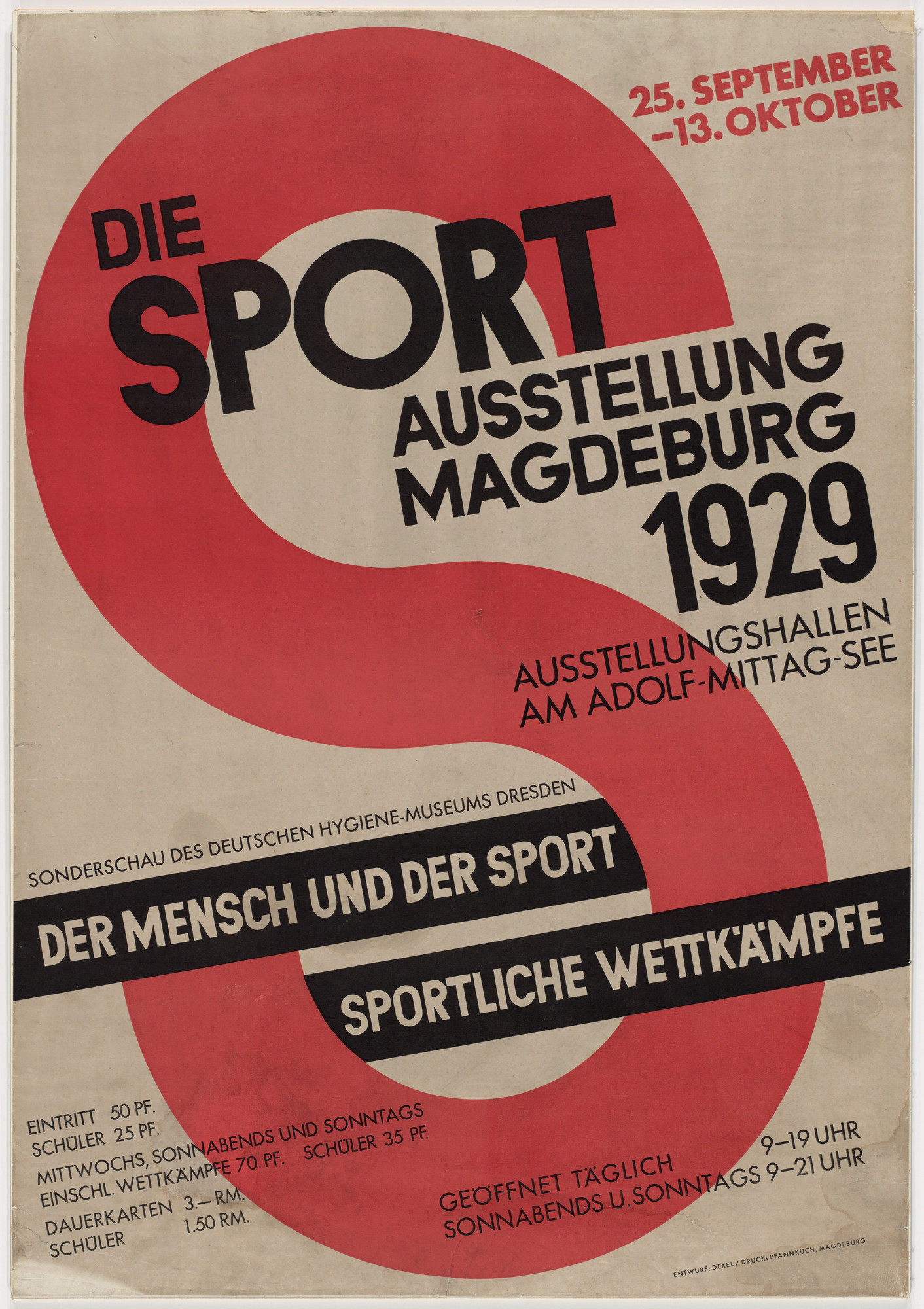 Walter Dexel. Die Sport Ausstellung (The Sport Exhibition) (Poster for exhibition in Magdeburg)
