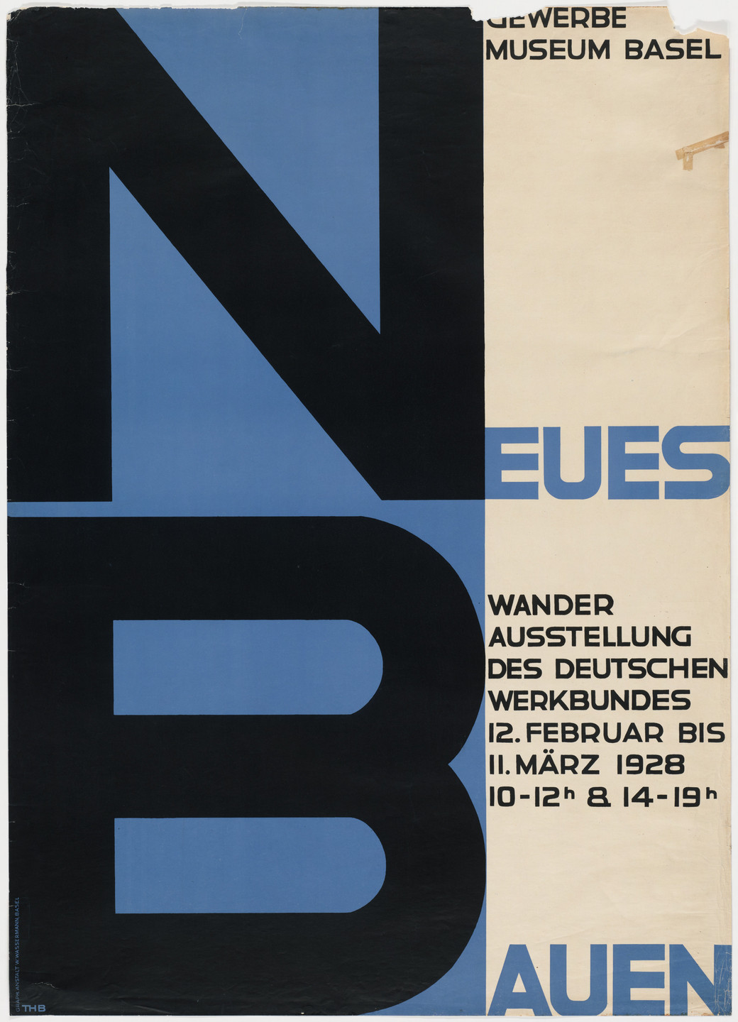 Theo H. Ballmer. Neues Bauen (New Building) (Poster for Deutsche Werkbund Exhibition at the Kunstgewerbe Museum, Zürich). 1928