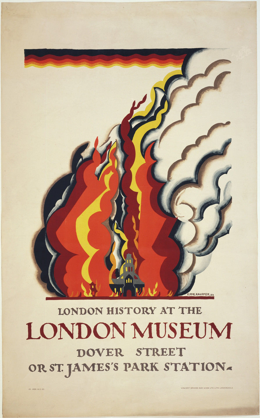 E. McKnight Kauffer. London History at the London Museum. 1922