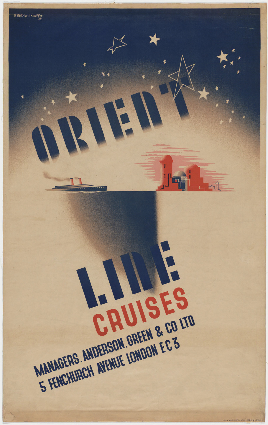 E. McKnight Kauffer. Orient Line Cruises. 1934