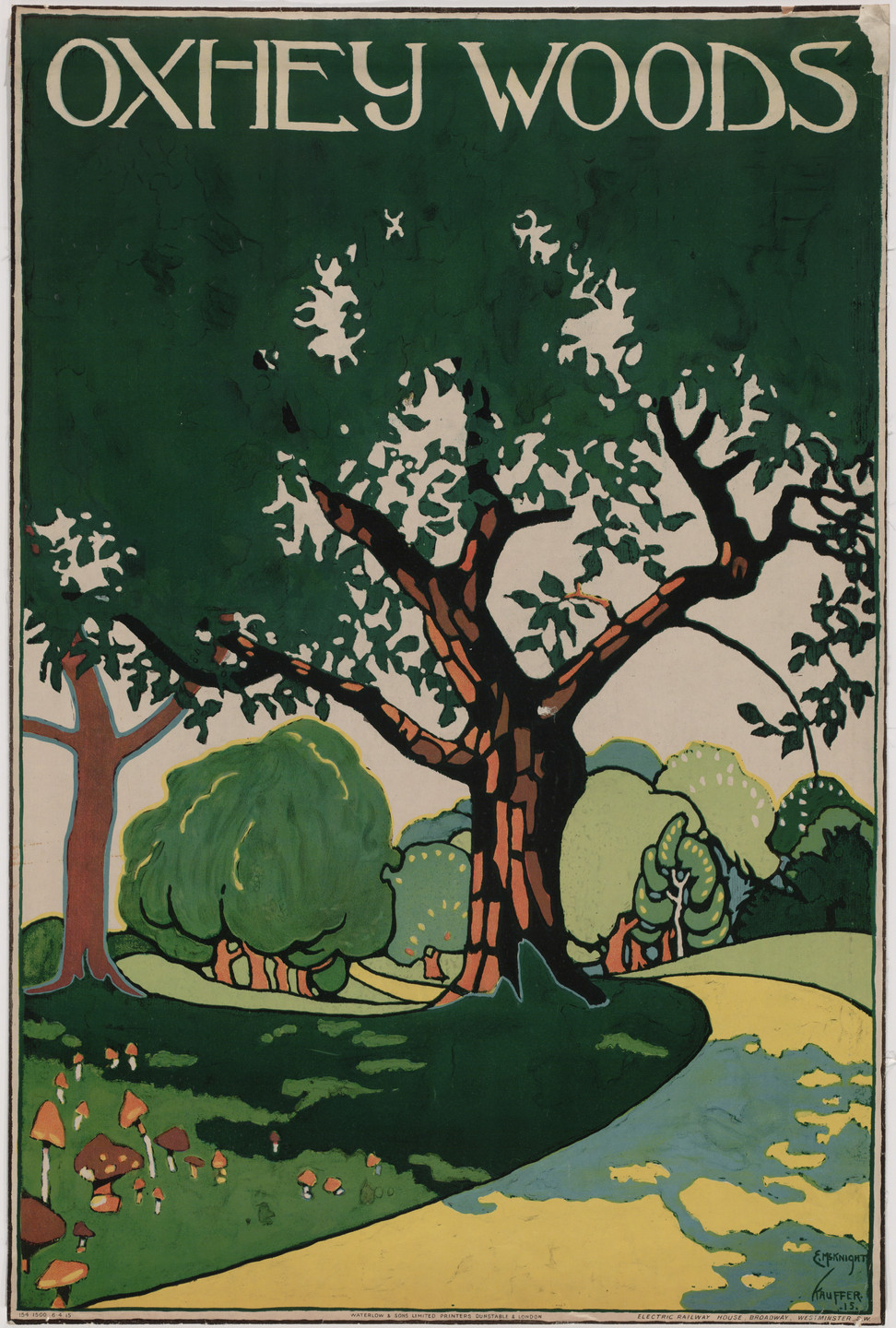 E. McKnight Kauffer. Oxhey Woods. 1915