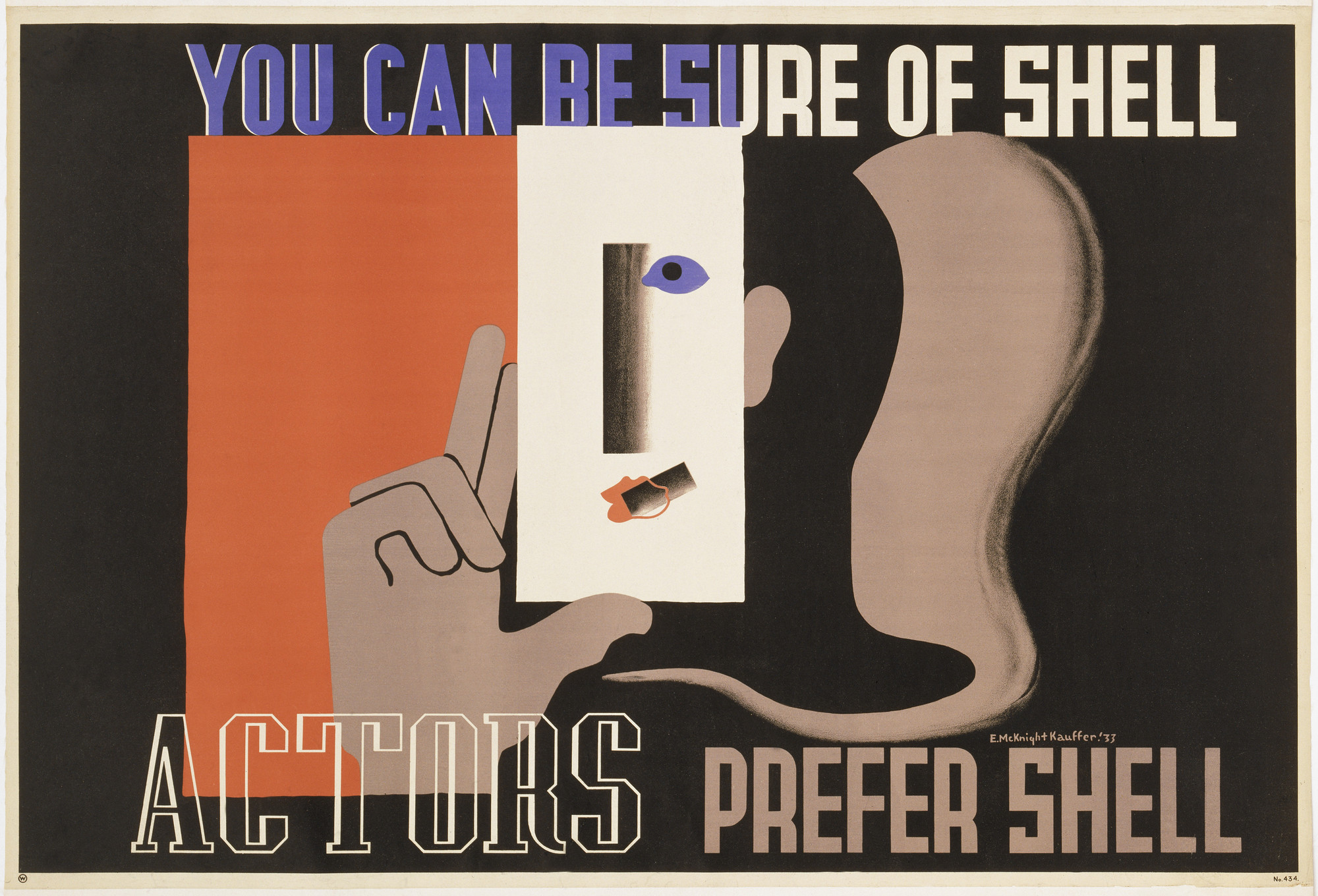 E. McKnight Kauffer. Actors Prefer Shell, You Can Be Sure of Shell. 1933