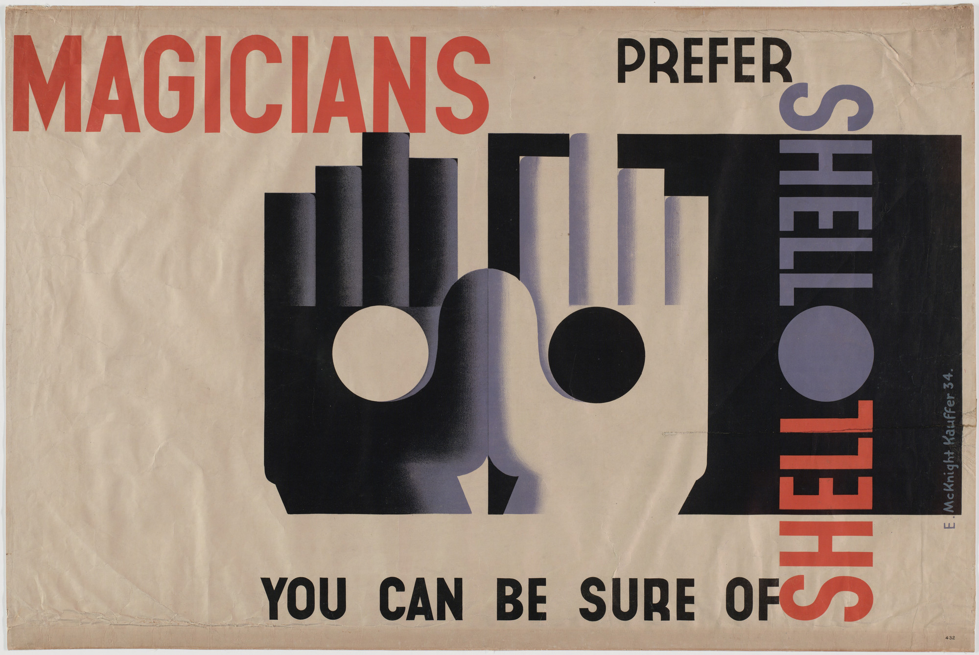 E. McKnight Kauffer. Magicians Prefer Shell. 1934