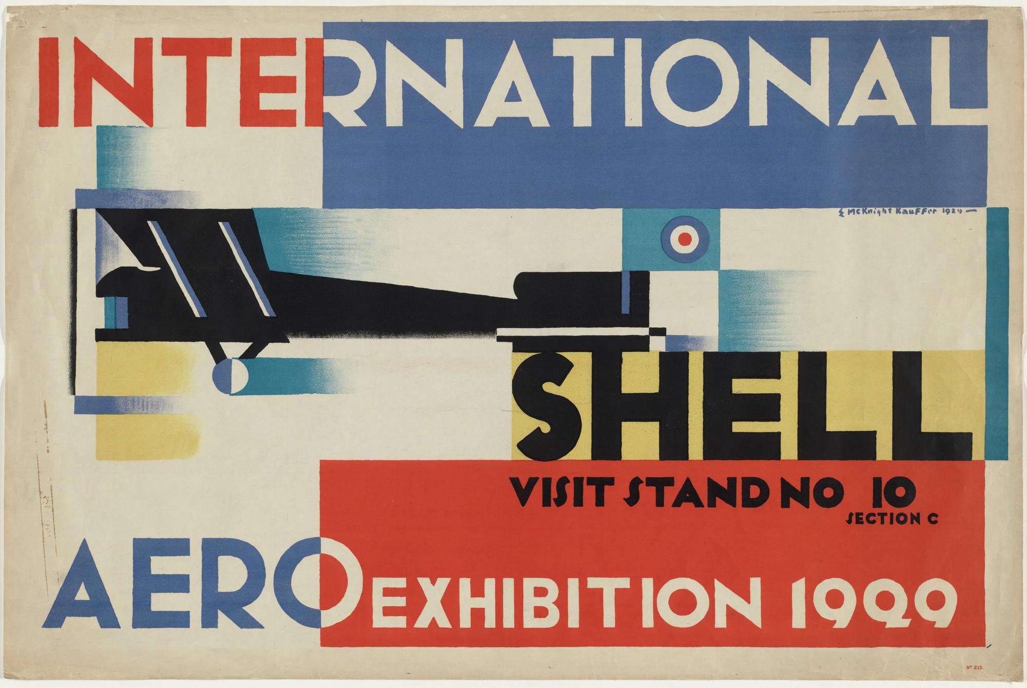 E. McKnight Kauffer. International Aero Exhibition 1929, Shell, Visit Stand No 10, Section C. 1929