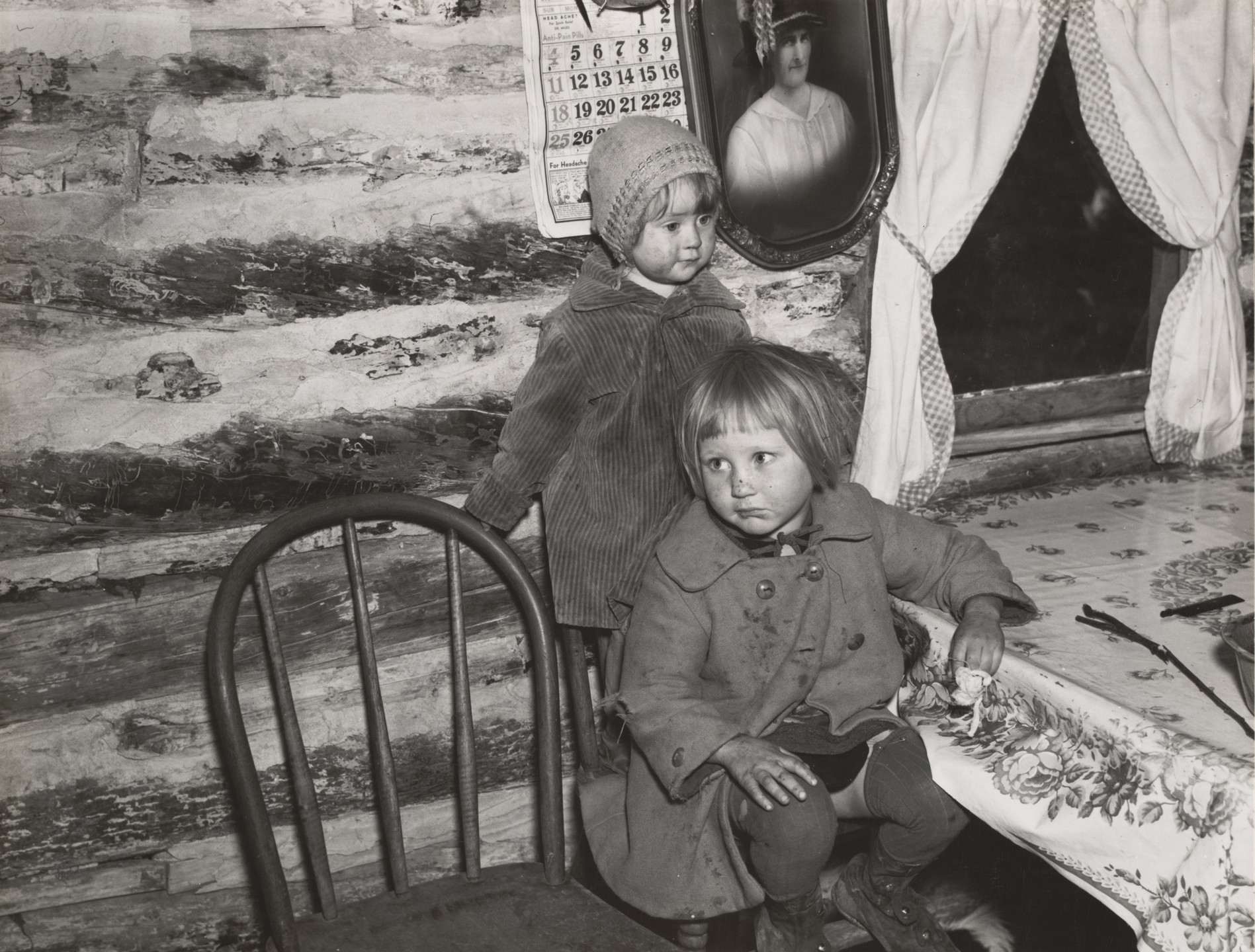 Russell Lee. Two of the Bodray Children in their Home near Tipler, Wisconsin, Farm Children, Cut-Over Regions, Wisconsin. May 1937