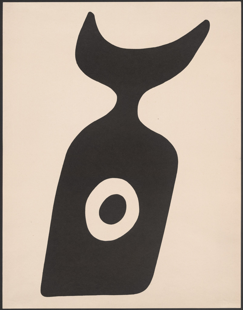 The Navel Bottle (Die Nabelflasche) from Merz 5. 7 Arpaden by Hans Arp. Arp Portfolio. Second Portfolio of the Merz Publisher (Merz 5. 7 Arpaden von Hans Arp. Arp Mappe. Zweite Mappe des Merzverlages)