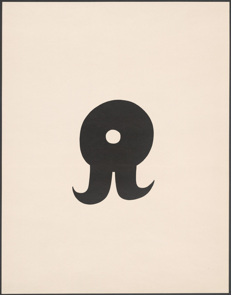 Mustache Watch (Schnurruhr) from Merz 5. 7 Arpaden by Hans Arp. Arp Portfolio. Second Portfolio of the Merz Publisher (Merz 5. 7 Arpaden von Hans Arp. Arp Mappe. Zweite Mappe des Merzverlages)