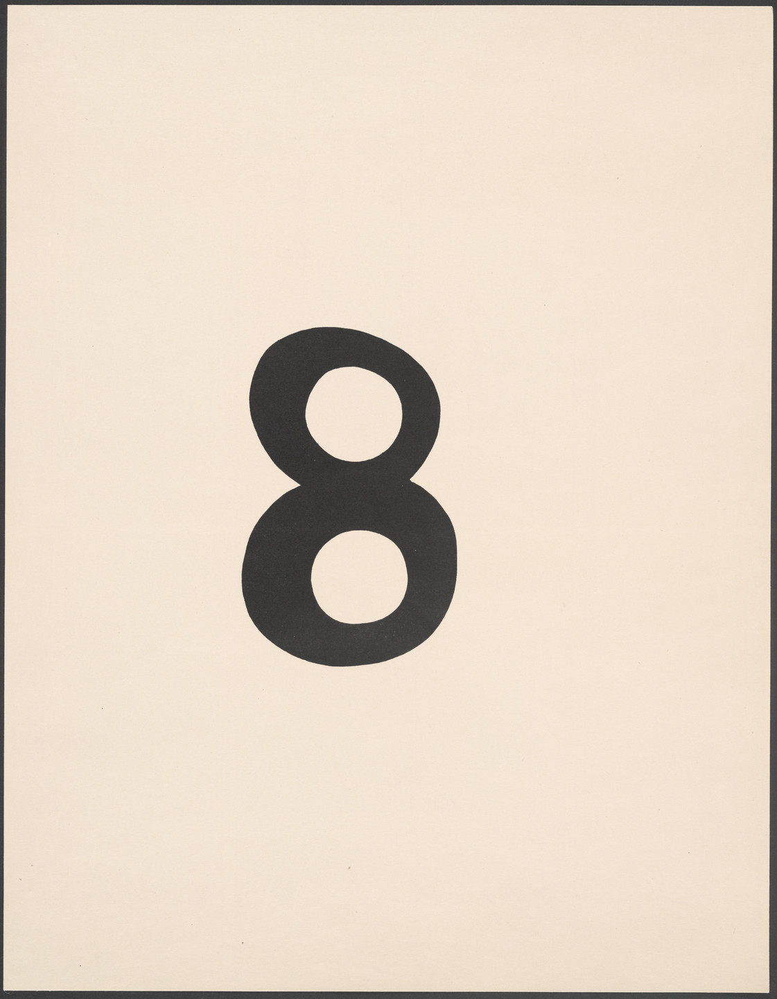 Jean (Hans) Arp. Arabic Eight (Arabische Acht) from Merz 5. 7 Arpaden by Hans Arp. Arp Portfolio. Second Portfolio of the Merz Publisher (Merz 5. 7 Arpaden von Hans Arp. Arp Mappe. Zweite Mappe des Merzverlages). 1923