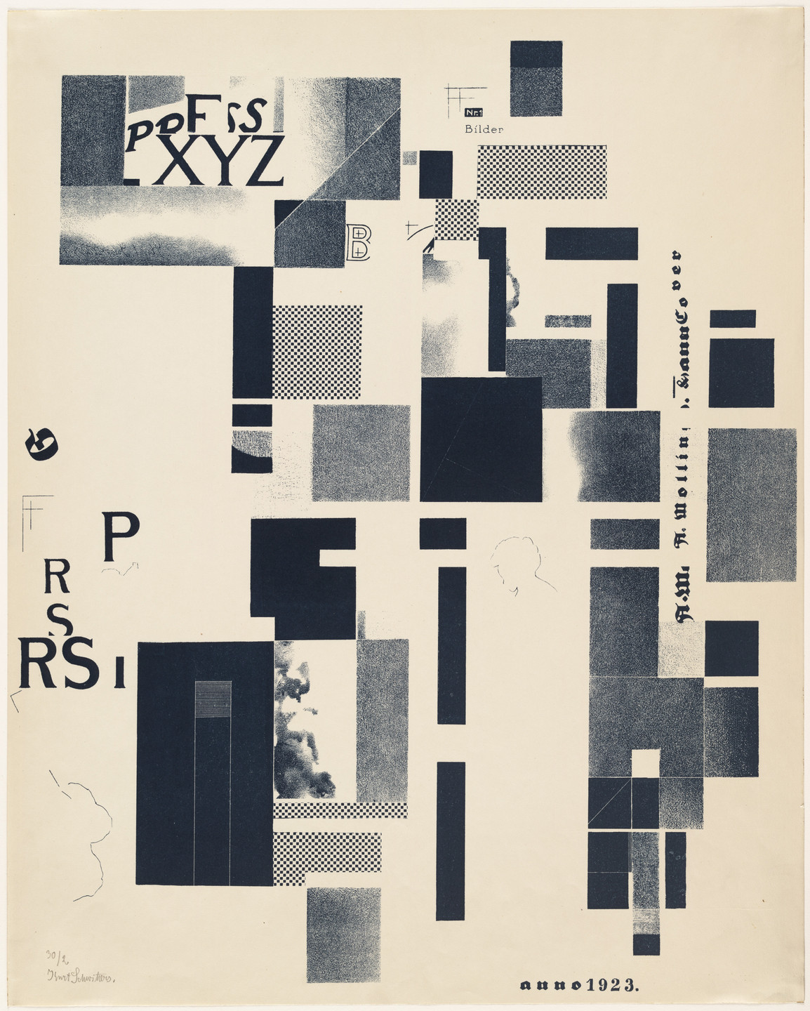 Kurt Schwitters. Plate 4 from Merz 3. 1923