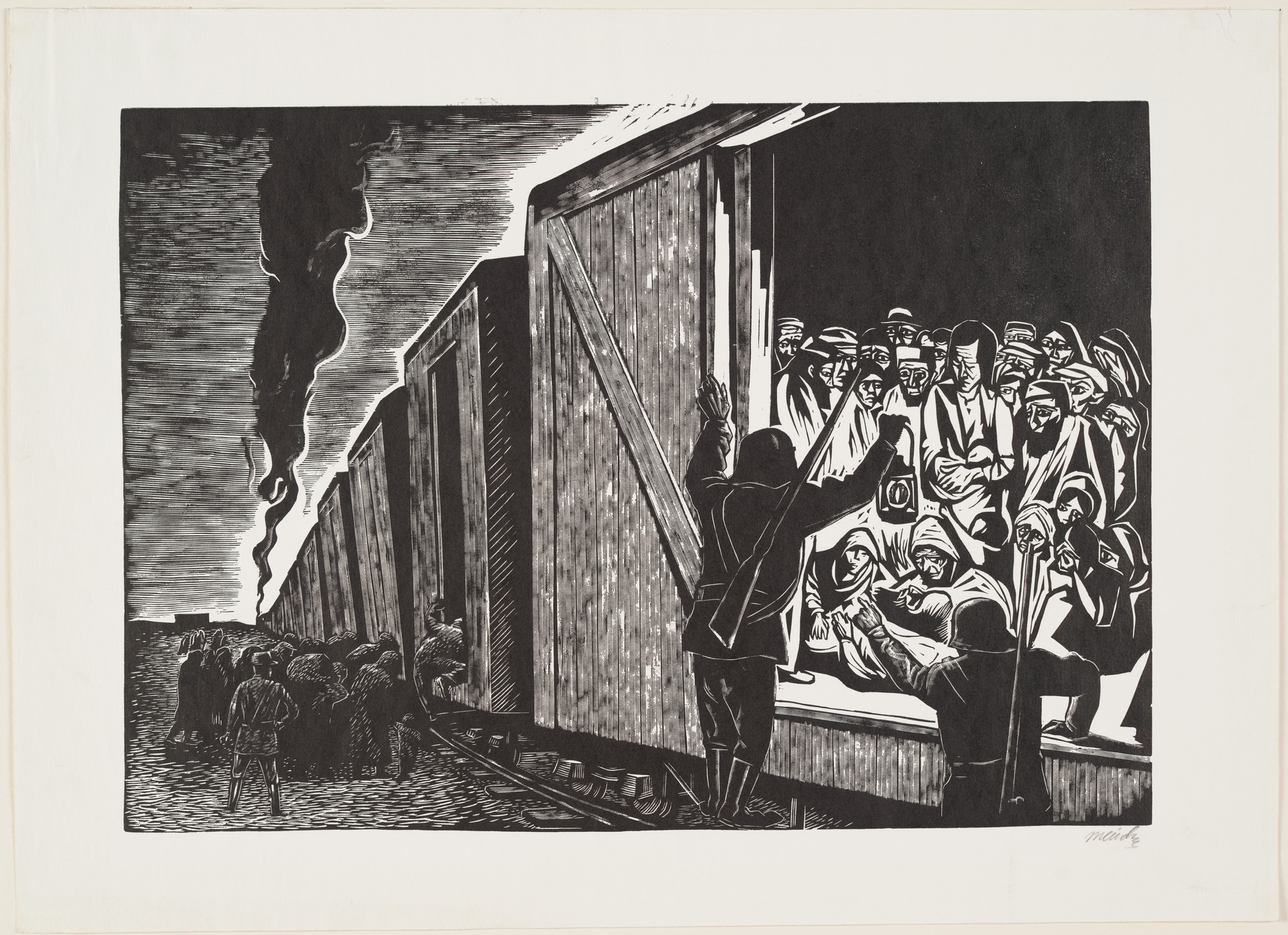 Leopoldo Méndez. Deportation into Death (Deportación a la muerte). 1942