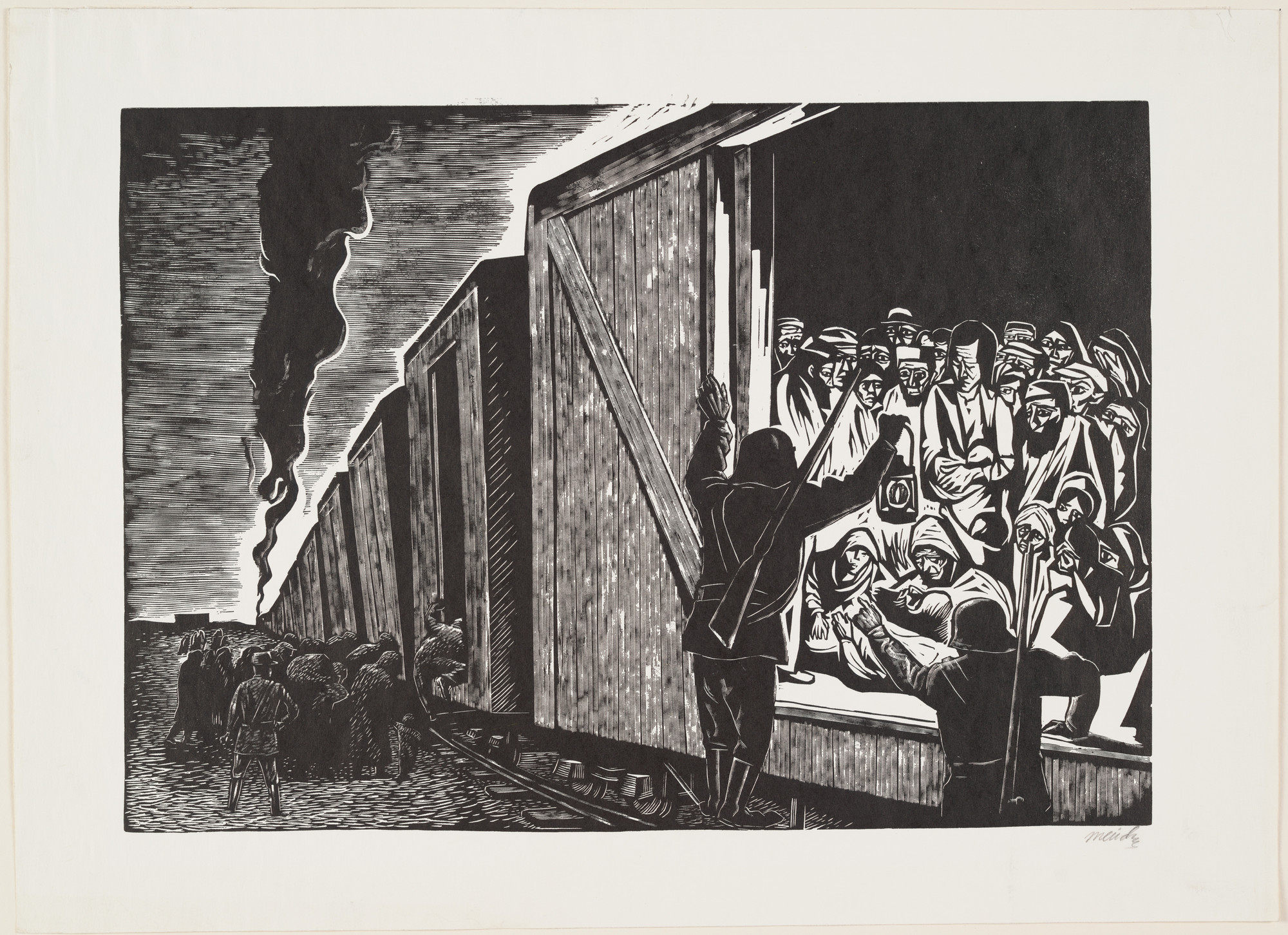 Leopoldo Méndez. Deportation into Death (Deportación a la muerte)