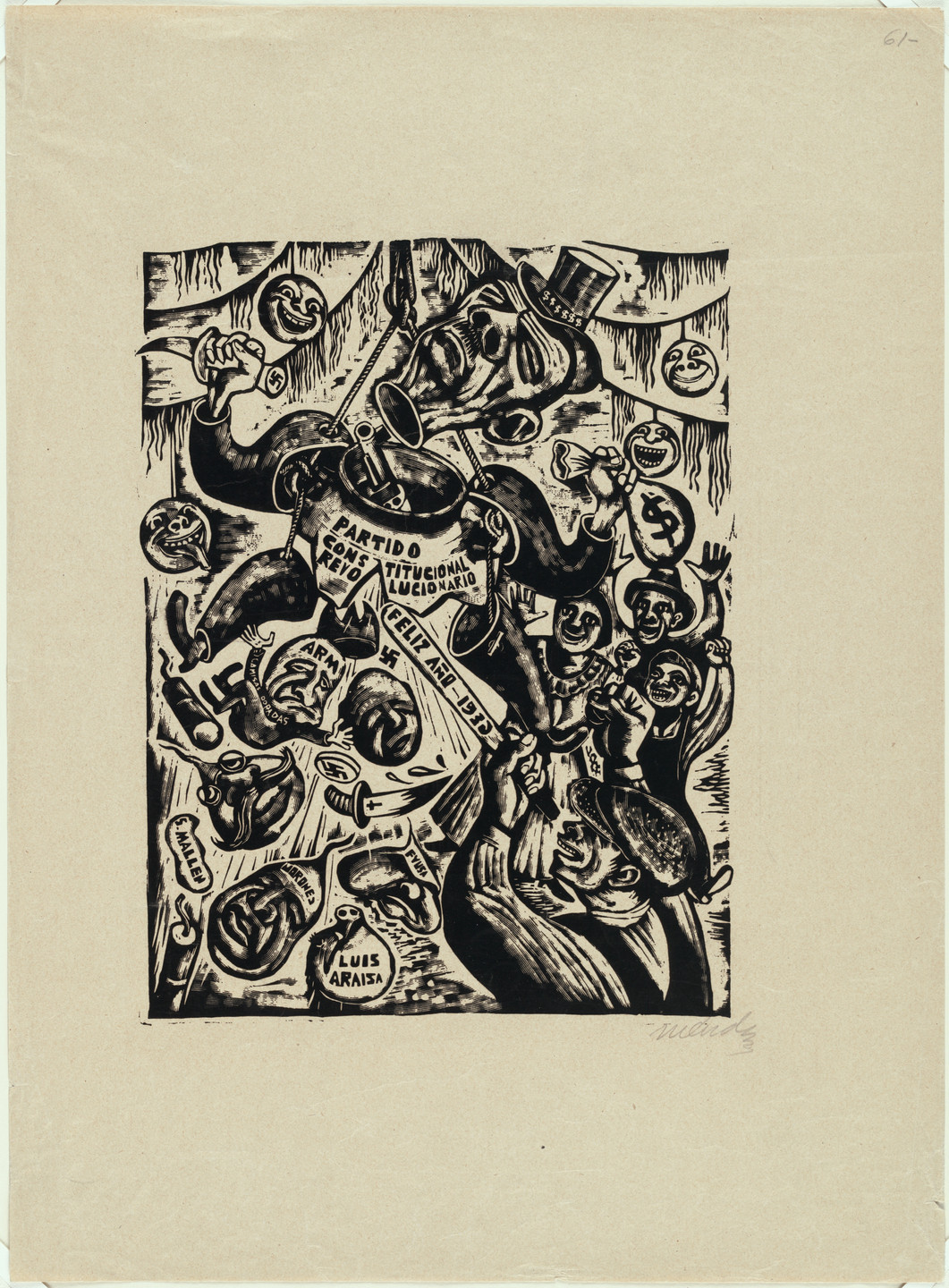 Leopoldo Méndez. Political Piñata (La Piñata Política). 1935