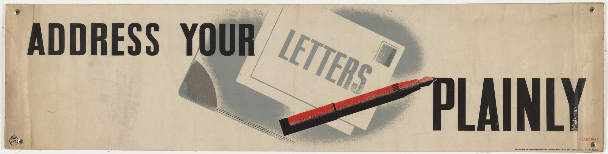 Thomas Eckersley. Address Your Letters Plainly. 1939-45