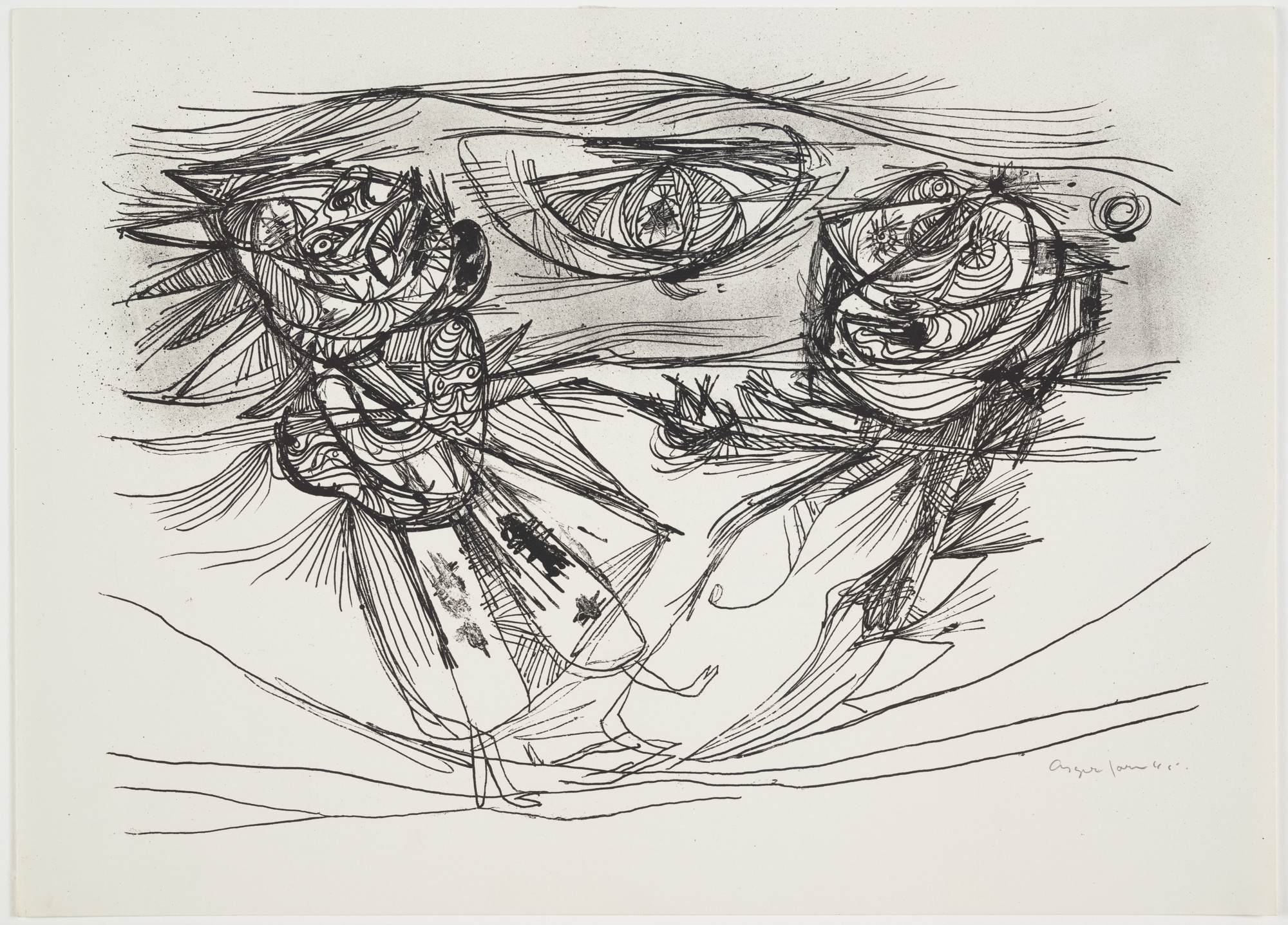 アート・デザイン・音楽 God form i Norge. Jacob prisens vinnere Asger Jorn. Untitled from 8 Lithographs ( 8 Litografier ). 1945
