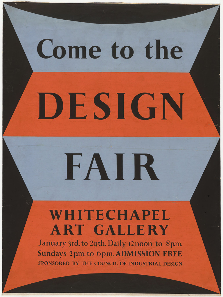 Come to the Design Fair (Poster for an exhibition at the Whitechapel Art Gallery, London)