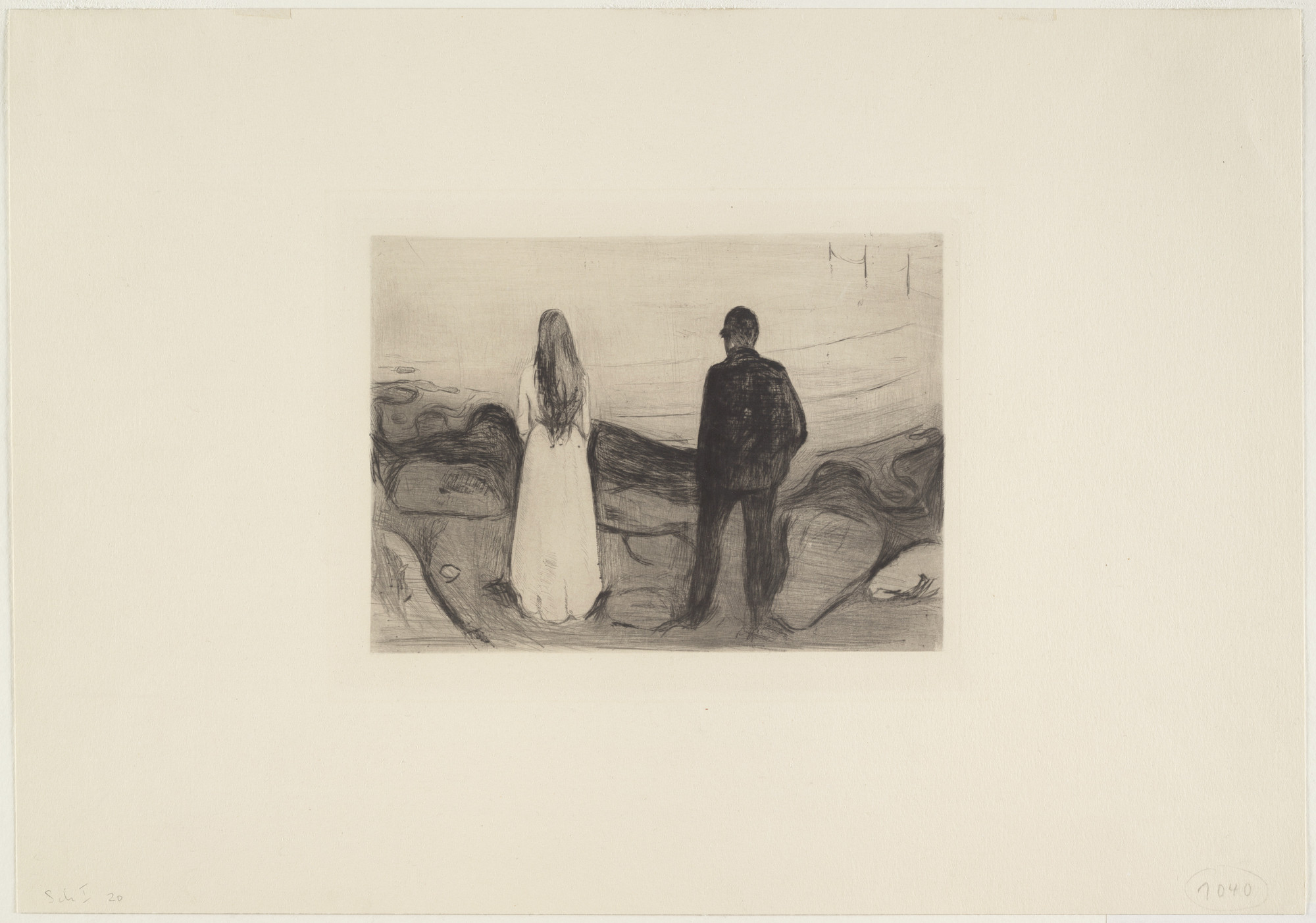 Edvard Munch. Two People. The Lonely Ones (To mennesker. De ensomme). 1894, published 1895