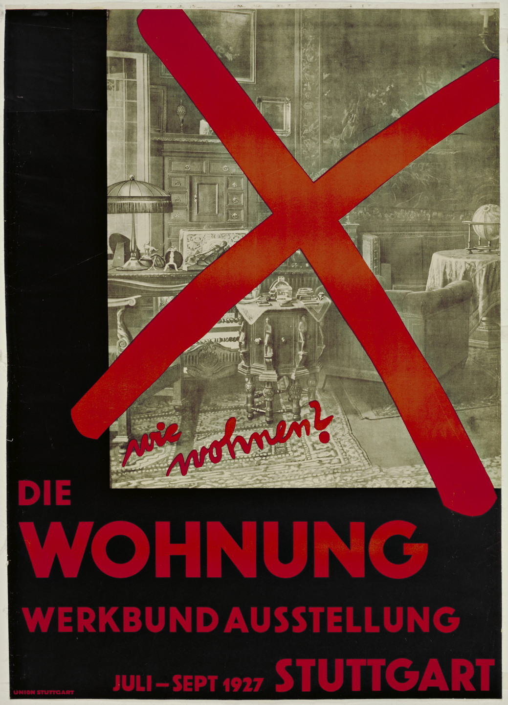 Willi Baumeister. wie wohnen? Die Wohnung (How Should We Live? The Dwelling) (Poster for exhibition organized by the Deutsche Werkbund at the Weissenhofsiedlung, Stuttgart, Germany). 1927