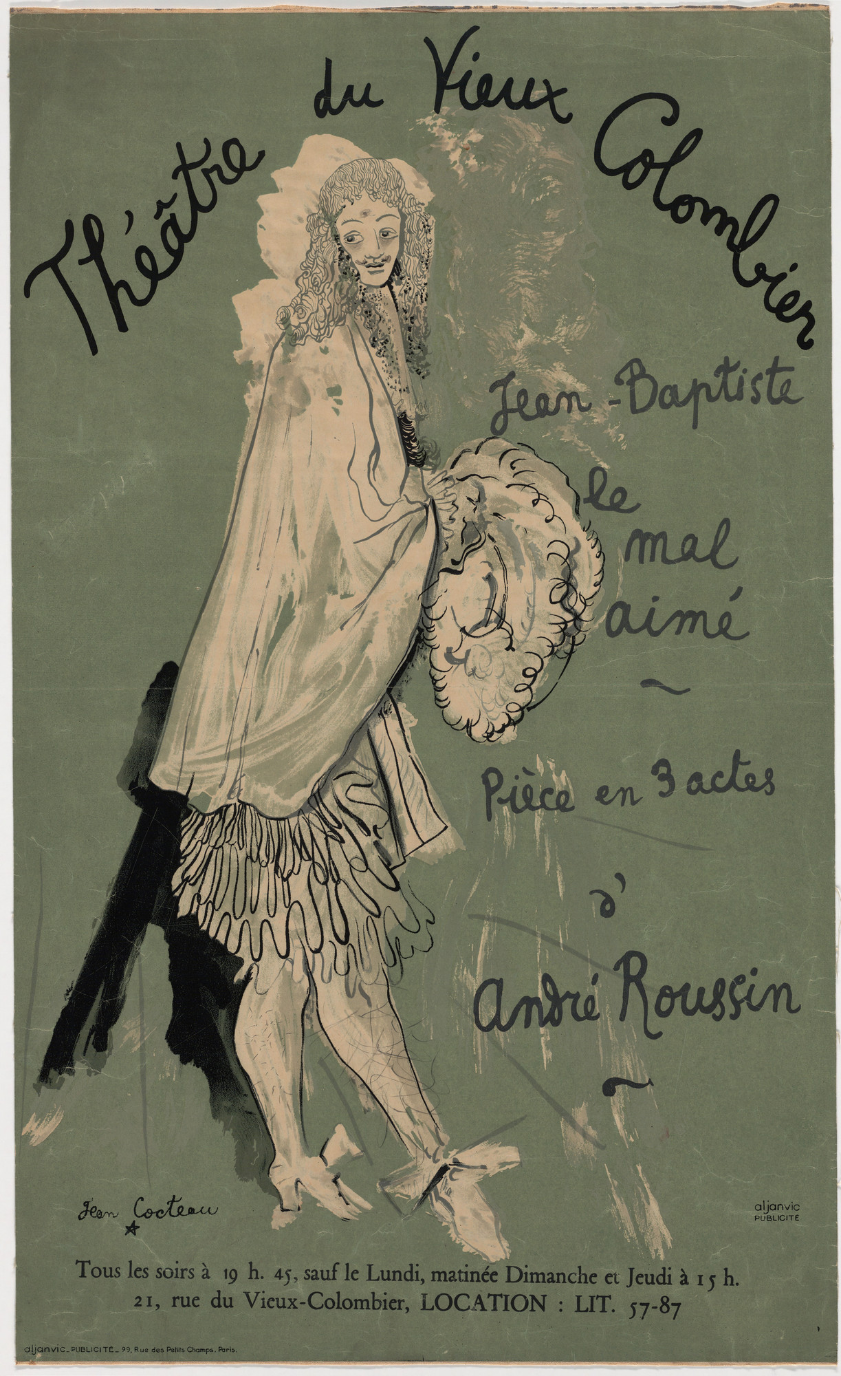 Jean Cocteau. Teatre du Vieux Colombien, Jean Baptiste, Le Mal Aimé