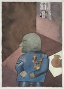 George Grosz. &#34;The Convict&#34; Monteur John Heartfield After Franz Jung&#39;s Attempt to Get Him Up on His Feet (&#34;Der Sträfling&#34; Monteur John Heartfield nach Franz Jungs Versuch ihn auf die Beine zu stellen). 1920
