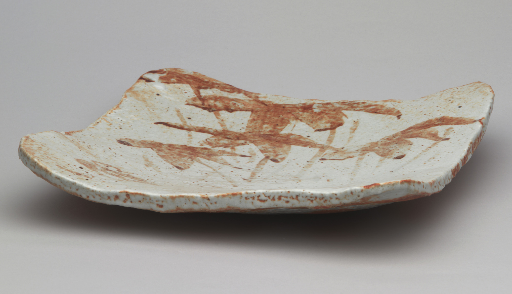 Kitaoji Rosanjin. Square Platter, Rounded Edges. 1953