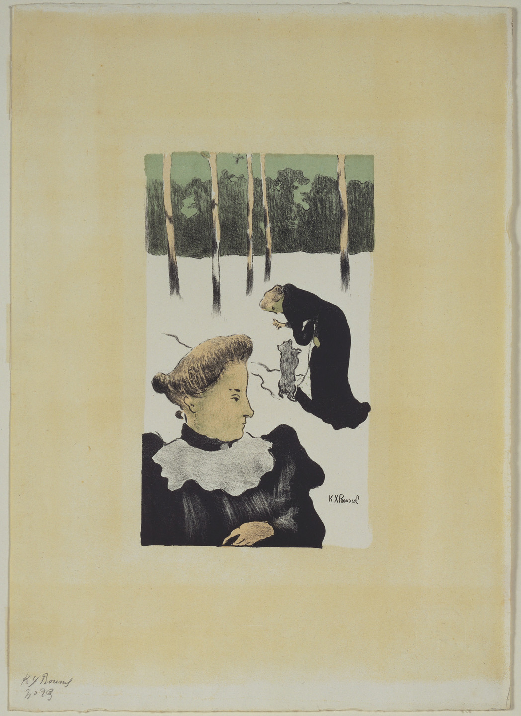 Ker-Xavier Roussel. In the Snow (Dans la neige) from The Original Print (L&#39;Estampe originale), no. I. 1893