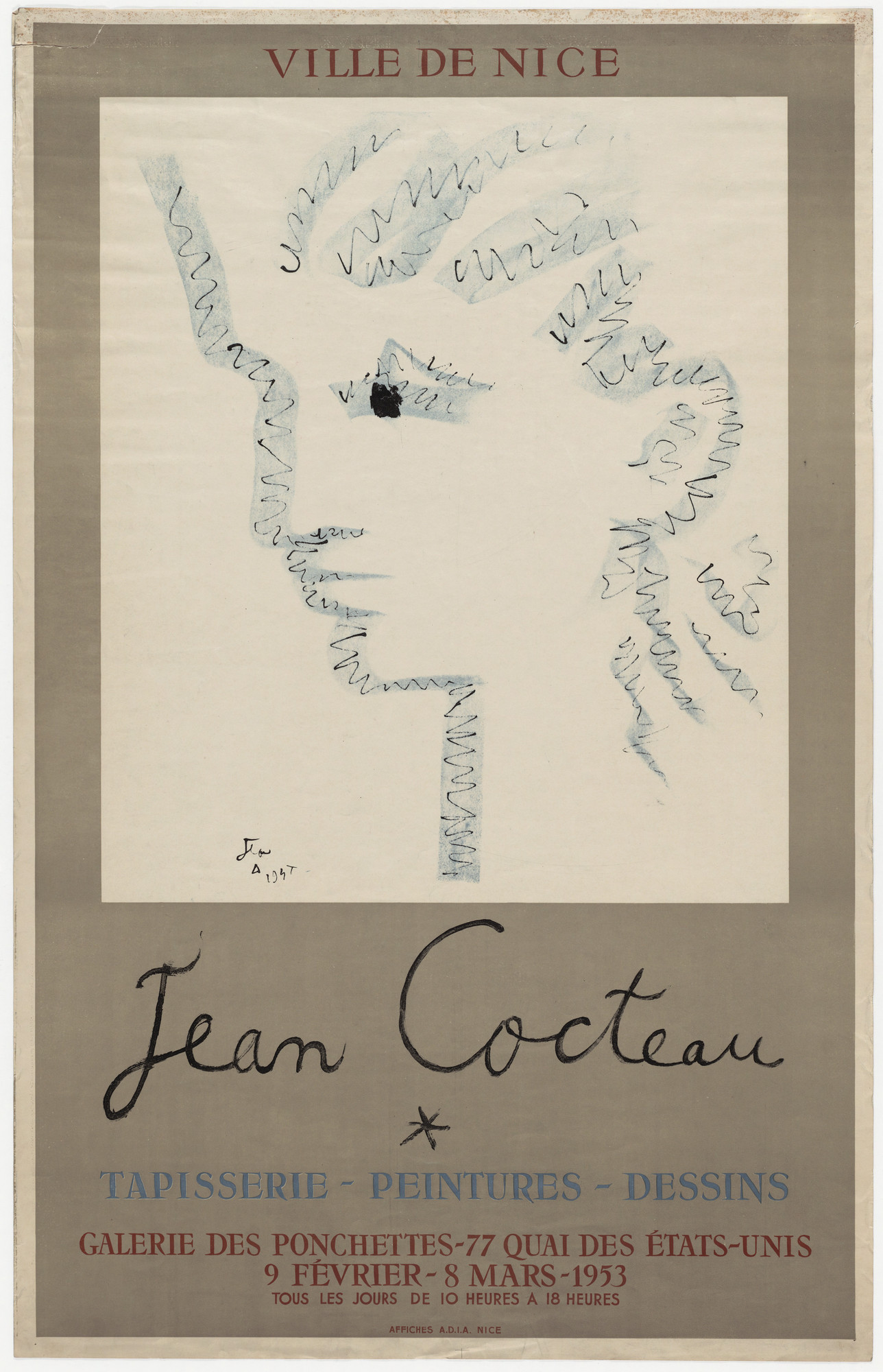 Jean Cocteau. Ville de Nice, Jean Cocteau, Tapisserie-Peintures-Dessins
