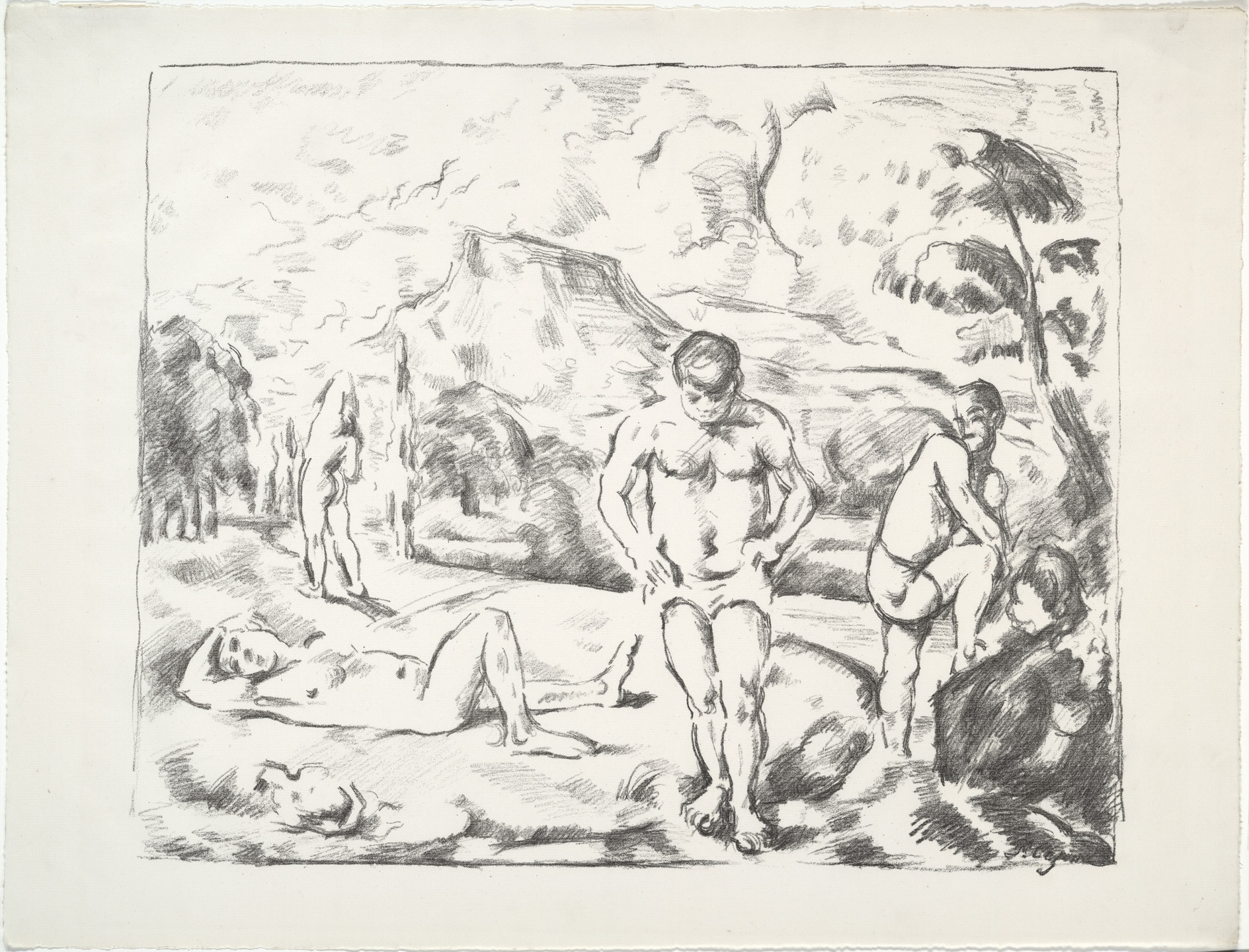 Paul Cézanne. The Bathers, large plate (Les baigneurs, grand planche). 1899