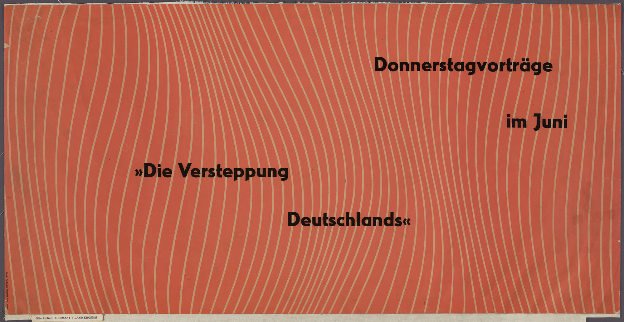Otl Aicher (also known as Otto Aicher). Donnerstag Verträge in Juni. 1950