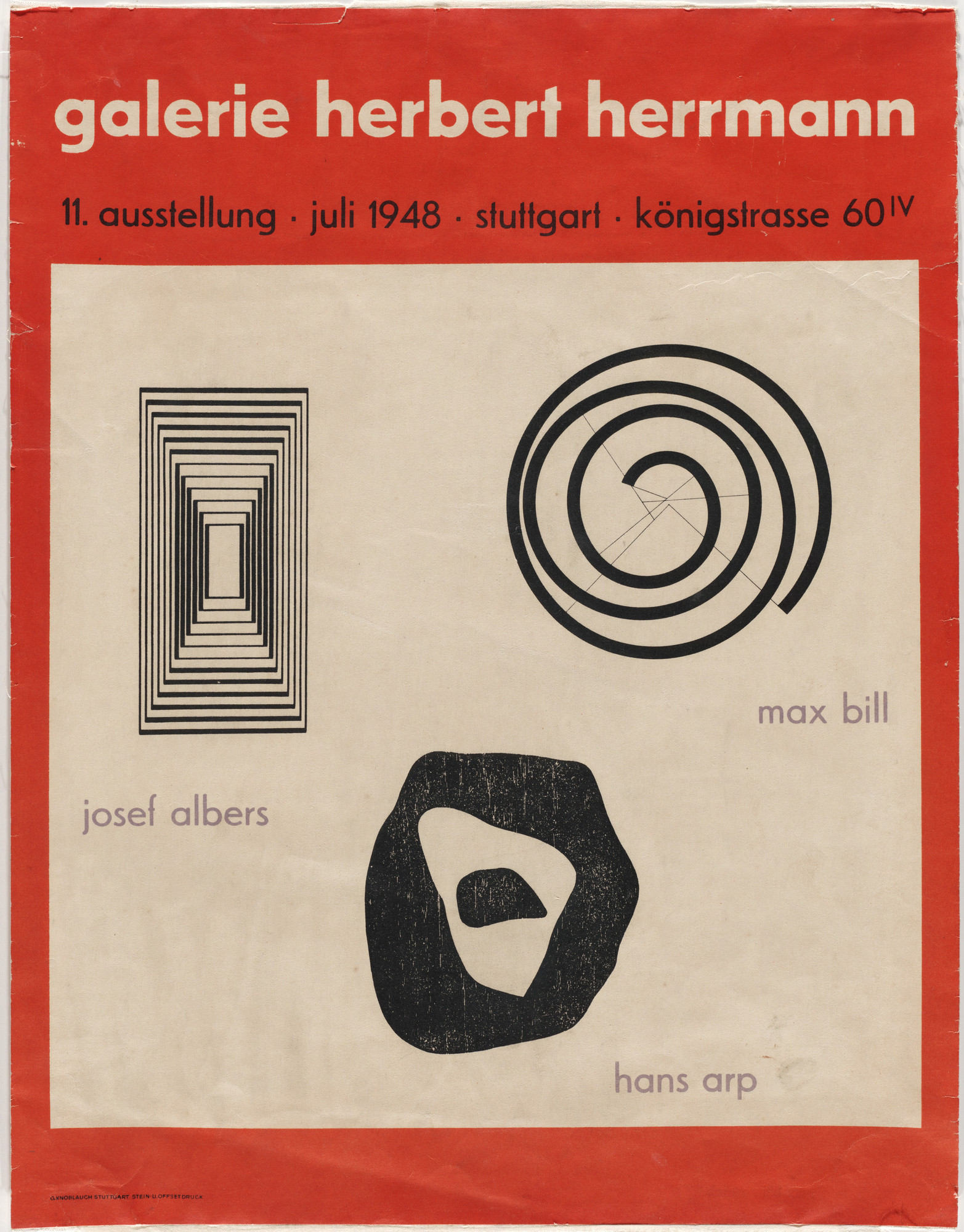 Max Bill. Galerie Herbert Herrmann, Ausstellung, Juli 1948, Josef