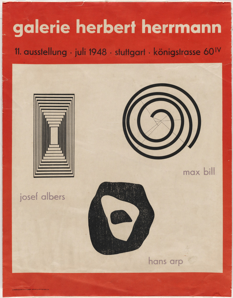 Galerie Herbert Herrmann, Ausstellung, Juli 1948, Josef Alers, Max Bill, Hans Arp
