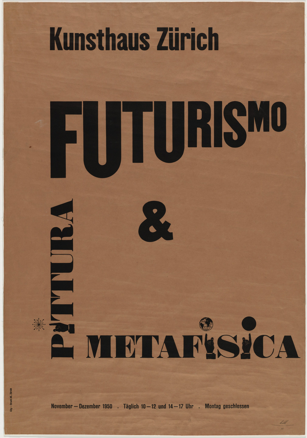 Max Bill. Futurismo Pittura Metafisica, 1950, Kunsthaus, Zurich. 1950