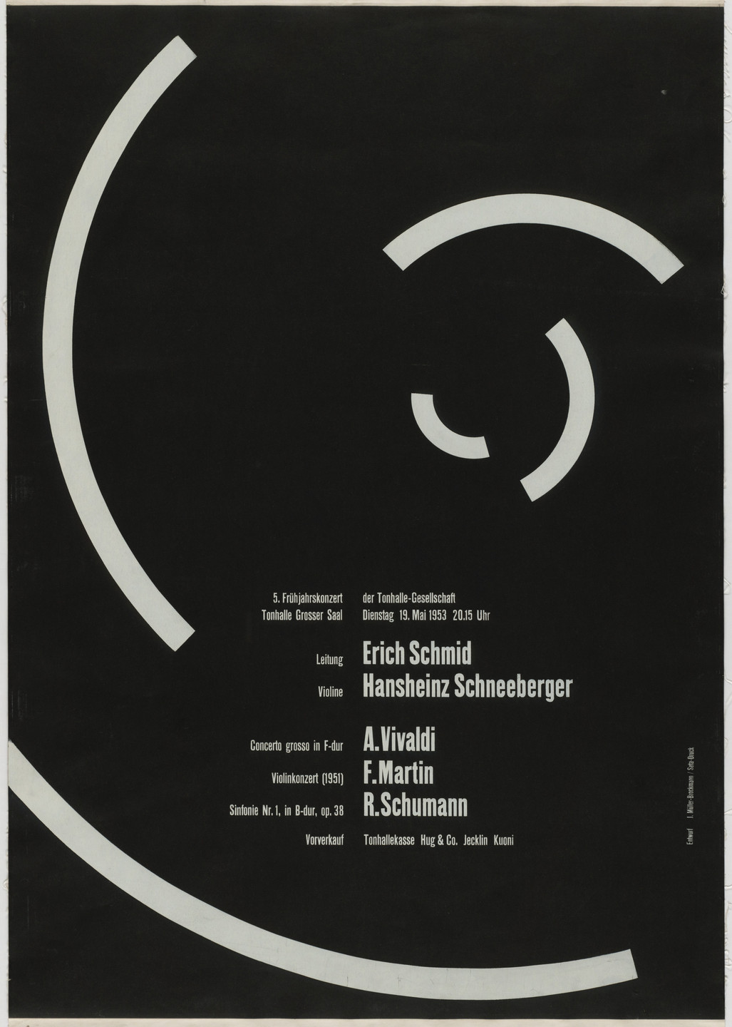 Josef Müller-Brockmann. 5. Frühjahrskonzert der Tonhalle-Gesellschaft (5th Spring concert of the Acoustic Society). 1953