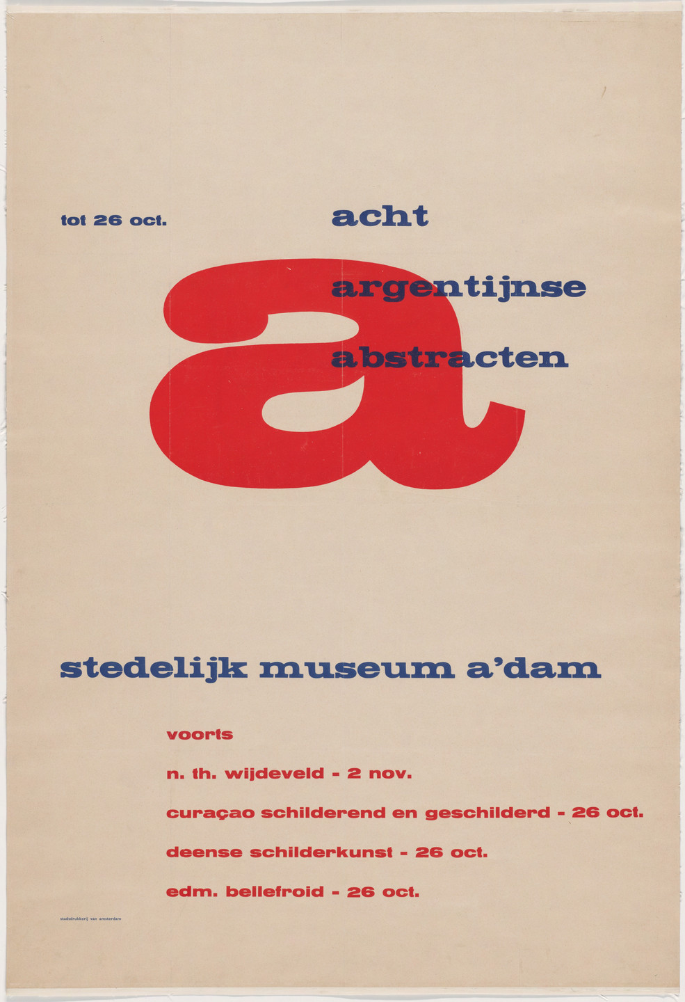 Willem Jacob Henri Berend Sandberg. Acht Argentijnse Abstracten, Stedelijk Museum A&#39;dam. c. 1956