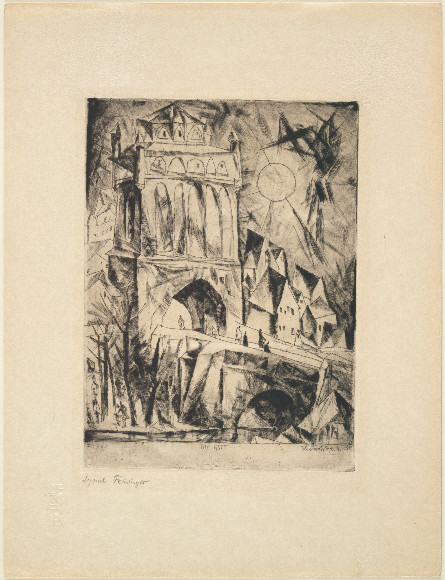 Lyonel Feininger. The Gate (Das Tor) from the portfolio Die Schaffenden , vol. 1, no. 1