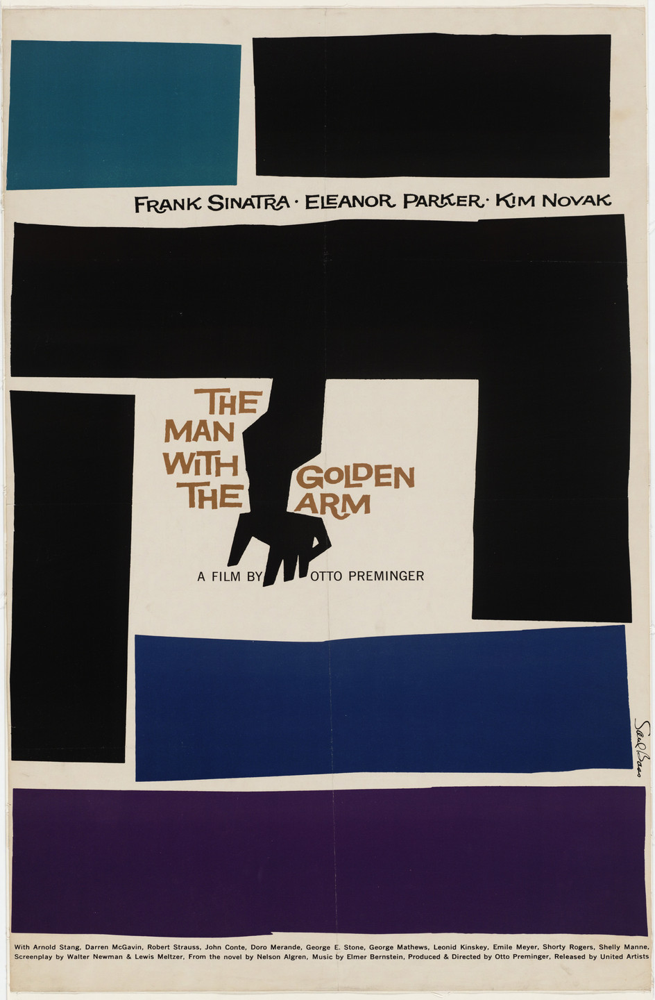 Saul Bass. Poster for the film The Man with the Golden Arm directed by Otto Preminger. 1955