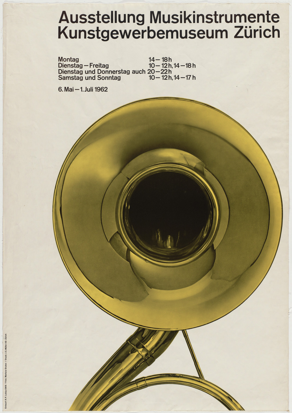 Richard Paul Lohse. Ausstellung Musikinstrumente Kunstgewerbemuseum Zürich. 1962