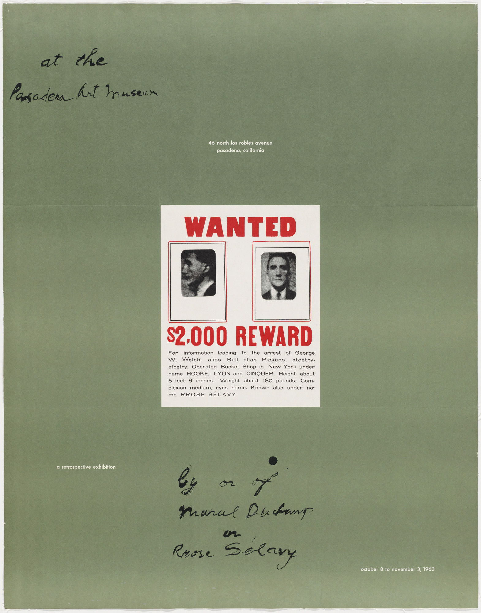 Marcel Duchamp. Wanted $2,000 Reward, A Retrospective