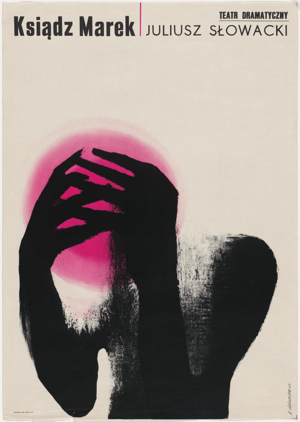 Roman Cieslewicz. Ksiadz Marek (Friar Marek) (Poster for production of the 1843 drama by Juliusz Slowacki). 1963