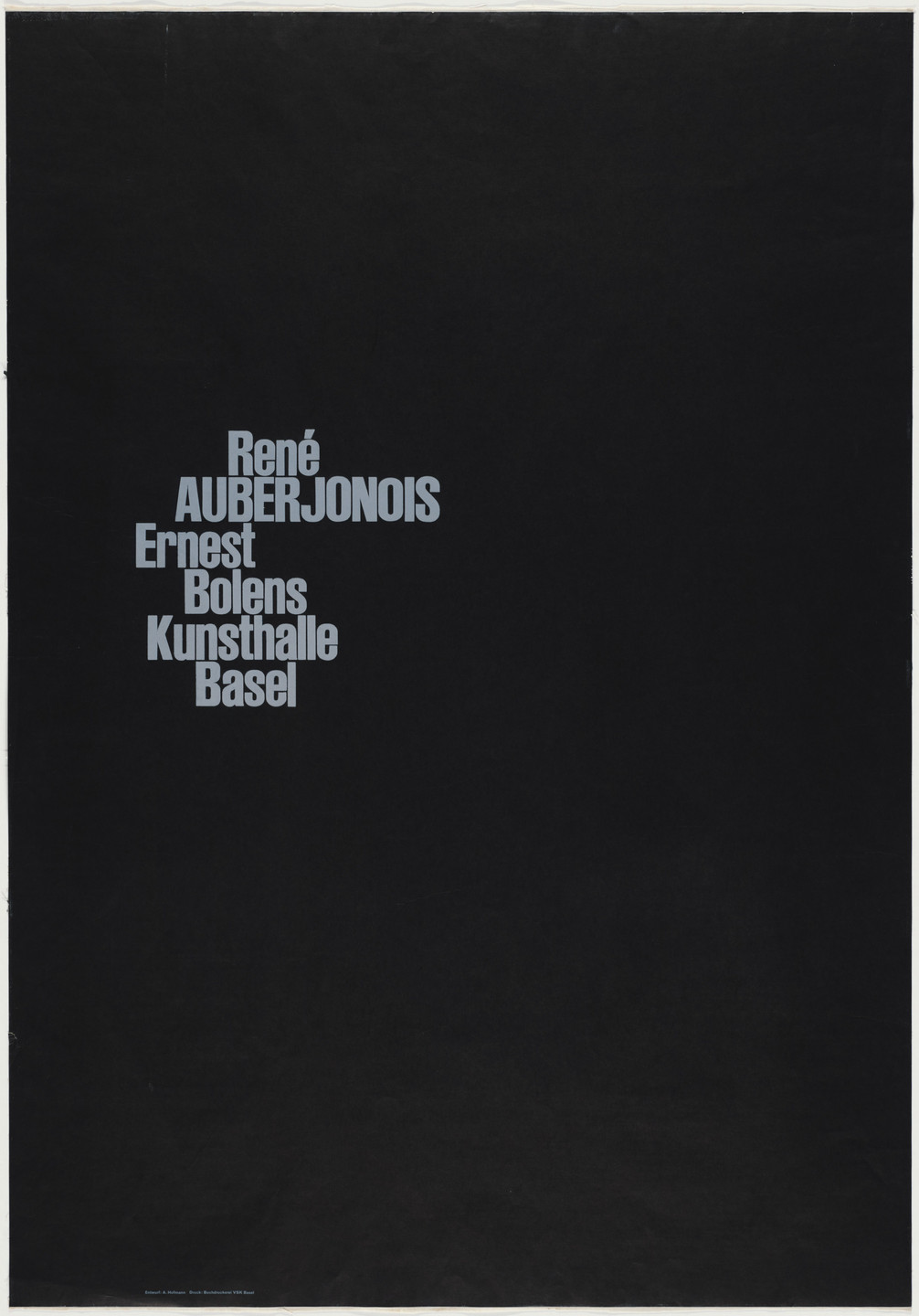 Armin Hofmann. René Auberjonois, Ernest Bolens, Kunsthalle Basel. 1961